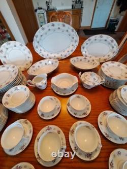 Rosemere By Japan Platinum Floral Porcelain China Dinnerware 90 Piece Grouping