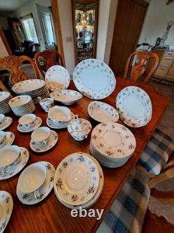 Rosemere By Japan Platinum Floral Porcelain China Dinnerware 90 Piece Grouping