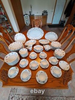 Rosemere By Japan Platinum Floral Porcelain China Dinnerware 90 Piece Grouping