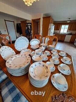 Rosemere By Japan Platinum Floral Porcelain China Dinnerware 90 Piece Grouping