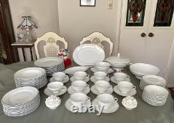 Rosenthal Germany# M3471-Dinner Set- 7 Pieces / 10 Place Setting- White/platinum