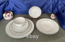Rosenthal Germany# M3471-Dinner Set- 7 Pieces / 10 Place Setting- White/platinum