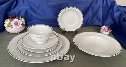 Rosenthal Germany# M3471-Dinner Set- 7 Pieces / 10 Place Setting- White/platinum
