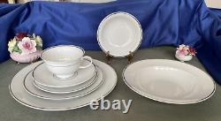 Rosenthal Germany# M3471-Dinner Set- 7 Pieces / 10 Place Setting- White/platinum