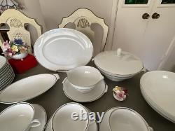 Rosenthal Germany# M3471-Dinner Set- 7 Pieces / 10 Place Setting- White/platinum