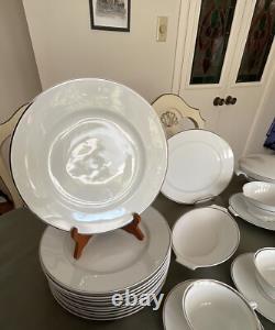 Rosenthal Germany# M3471-Dinner Set- 7 Pieces / 10 Place Setting- White/platinum