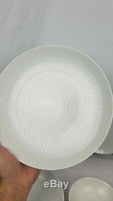 Rosenthal Studio Line Patterned Solid White Fine Dinnerware Set 93 Pieces