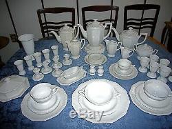 Rosenthal china dinnerware set maria white 12 place settings 8 sided full set