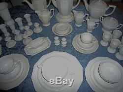 Rosenthal china dinnerware set maria white 12 place settings 8 sided full set