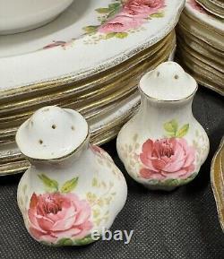 Royal Albert 55 Piece American Beauty Rose Dinnerware For 8 With Serving Pieces