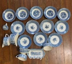 Royal China Currier & Ives Dinnerware Set Plates Bowls Cups Pepper Creamer Sugar