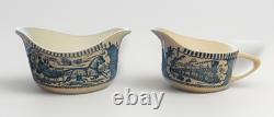 Royal China Currier & Ives Dinnerware Set Plates Bowls Cups Pepper Creamer Sugar