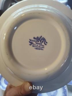 Royal China Willow Ware Blue & White Ceramic Dinner Set Plates Bowls Cups