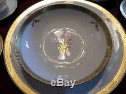 Royal Copenhagen Golden Basket 595 Gold Encrusted China Dinnerware 132 Pc Set