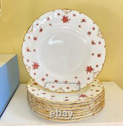 Royal Crown Derby Poinsettia flowers dinnerware, 50 pcs, Holiday table decor