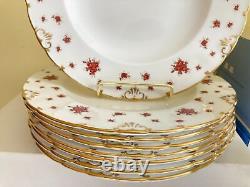 Royal Crown Derby Poinsettia flowers dinnerware, 50 pcs, Holiday table decor