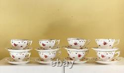 Royal Crown Derby Poinsettia flowers dinnerware, 50 pcs, Holiday table decor