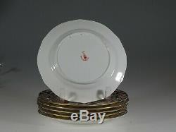 Royal Crown Derby Set of 6 Imari Dessert Plates, Pattern #2451, England c. 1912