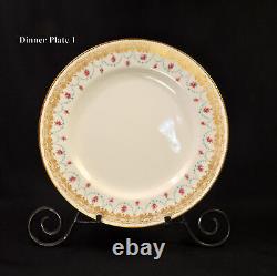 Royal Doulton 4 Dinner Plates 10 1/4 Pink Roses Turquoise Beads Ra4065. A 1903