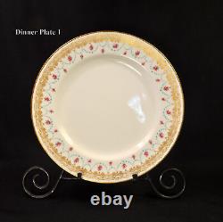 Royal Doulton 4 Dinner Plates 10 1/4 Ra4065. A Pink Roses Turquoise Beads 1903