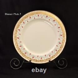 Royal Doulton 4 Dinner Plates 10 1/4 Ra4065. A Pink Roses Turquoise Beads 1903