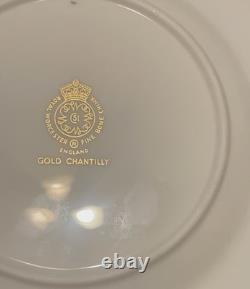 Royal Worcester GOLD CHANTILLY Fine Bone China 68 pc Set England 9.8/10 cond