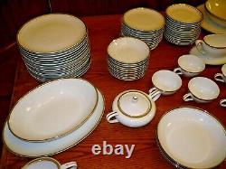 Royalton China Co Translucent Porcelain 91 Piece Set White W Gold Trim