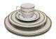 Royalty Porcelain 20pcs White Dinnerware Set for 4, 24K Gold Fine Porcelain