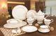 Royalty Porcelain 57-pc Greek Banquet Dinnerware Set for 8, 24K Gold