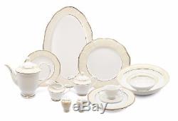 Royalty Porcelain Pamela 57-pc Banquet Dinnerware Set for 8, Bone China