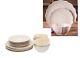 Rustic Vintage White Dinnerware Set of 24 Serves 8 Elegance Linen Dishes Plates