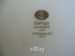 SANGO VERSAILLES CHINA, 3632 DINNERWARE SET, 96 PIECES GREEN With GOLD TRIM JAPAN