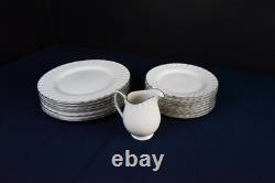 Sango Karen Classique Japan 15-Piece White Swirl Gold Trim China Set