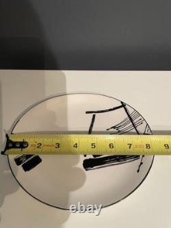 Sango Larry Laslo Black White Dinnerware Set Plates Bowls Cups Modern Korea 43pc