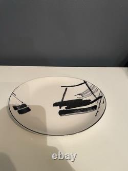 Sango Larry Laslo Black White Dinnerware Set Plates Bowls Cups Modern Korea 43pc