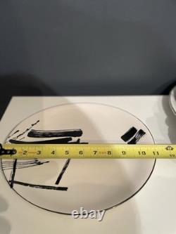 Sango Larry Laslo Black White Dinnerware Set Plates Bowls Cups Modern Korea 43pc