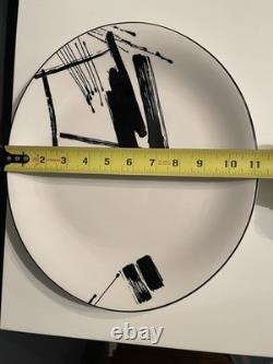 Sango Larry Laslo Black White Dinnerware Set Plates Bowls Cups Modern Korea 43pc