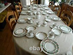 Sango Noel #8401 Dinnerware Set for (12) with5 Serving Pieces Holly Berries