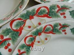 Sango Noel #8401 Dinnerware Set for (12) with5 Serving Pieces Holly Berries