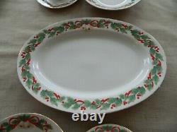 Sango Noel #8401 Dinnerware Set for (12) with5 Serving Pieces Holly Berries