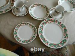 Sango Noel #8401 Dinnerware Set for (12) with5 Serving Pieces Holly Berries