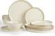 Saturn 12 Piece Stoneware Dinnerware Set for 4 Vanilla White Plates Bowls