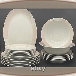 Schirnding Porcelain Art Deco Wave & Shell Dinnerware for 6 1974-1989 Germany