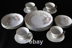 Schmidt Porcelain White Rose 20 Piece Service For Four