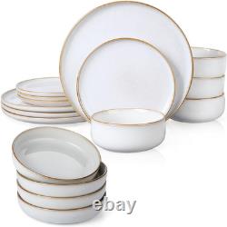 Seashell White 16-Piece Dinnerware Set for 4 Durable & Elegant Design