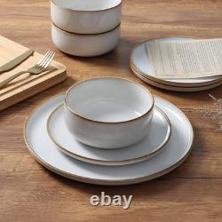 Seashell White 16-Piece Dinnerware Set for 4 Durable & Elegant Design