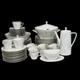Seltmann Weiden Bavaria Monika Vintage Gold Rims Rare 64 PC Dinnerware China Set