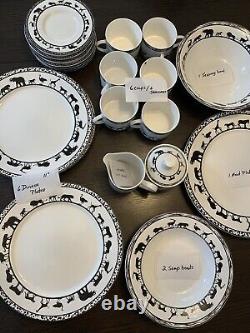Serengetti Porcelain Dinnerware Set By American Atelier Good Condition Used