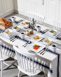 Series SOHO, Square Dinnerware Set Stoneware Ivory White 16 Piece Kitchen Dinner