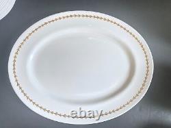 Serve 16 Royal Albert White with gold gilt bone china dinner service, 95pcs, MINT